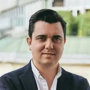 Vincent Sciandra, CEO of METRON, standing at the METRON headquarters in Paris.